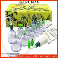 Bộ giác hơi 12 món không dùng lửa sử dụng dễ dàng bằng bơm tay Human
