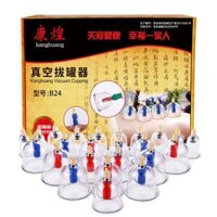 Bộ Giác hơi 24 cốc chân không- Không Dùng Lửa, Nhựa Nguyên Sinh 24 Cốc Tặng Kèm Lọ Tinh Dầu