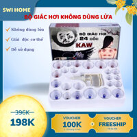 Bộ Giác Hơi 24 Cốc, Dụng Cụ Cạo Gió Giác Hơi Cầm Tay Không Dùng Lửa, Nhựa Nguyên Sinh An Toàn