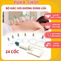 Bộ Giác Hơi, Bộ Giác Hơi Chân Không 24 Cốc Chất Liệu Cao Cấp Bền Đẹp, Thanh Lọc Giải Độc Cơ Thể Tốt, bảo hành 1 đổi 1