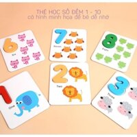 Bộ giáo cụ que tính học toán và thẻ ghép số học phép tính tư duy, giáo cụ Montessori cho bé