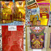 Bộ giấy cúng giao thừa ngoài trời đầy đủ( bộ giấy tiền - mão Hành Khiểm lớn - ngựa quan thần linh thu nhỏ)