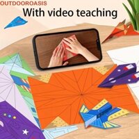 Bộ giấy màu thủ công OUTDOROASIS, Bộ Origami máy bay gấp Montessori, Bộ đồ thủ công thủ công Giấy đồ chơi 3D Phim hoạt hình Giấy đa năng Đồ chơi máy bay tương tác giữa cha mẹ và con cái