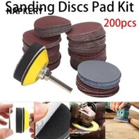 Bộ giấy nhám NAPKERY 200 CÁI, Bộ đệm đĩa chà nhám tròn 2 inch, Tấm giấy nhám đánh bóng 50MM có đệm lót Máy khoan đổ xô Máy khoan đính kèm Máy khoan đánh bóng bằng khí nén