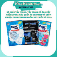 Bộ Giấy tẩy trắng, tẩy trắng cổ áo,giấy chống phai màu quần áo Denkmit và giấy nhuộm đen Heitmann Đức- Date mới Đủ Bill