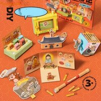 Bộ giấy thủ công FLASHPULSE, Bộ hành trình gấp học nghệ thuật sang phương Tây Origami, Bộ đồ thủ công thủ công Đồ chơi 3D Phim hoạt hình Montessori Origami Giấy thủ công trẻ em Trẻ mới biết đi