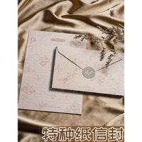 Bộ Giấy Thư và Phong Bì Bằng Vải Bố Dày Dặn Cao Cấp Vintage Thư Tình Ngày Nữ Thần Tinh Tế Thiệp Chúc Mừng Bưu Thiếp Dấu Sáp Tem Giấy Thư Trống với Phong Bì Thiệp Mời Đám Cưới