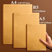 Bộ giấy và phong bì da vintage, nghệ thuật retro, giấy viết thư tình đơn giản, giấy viết tay, phong cách cổ điển, đường ngang