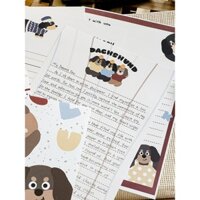 Bộ giấy viết chữ hình động vật hoạt hình dễ thương phong cách Hàn Quốc, phong cách Ins, giấy viết chữ hình chó con, mèo con, Cinnamoroll, đường ngang