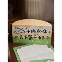 Bộ giấy viết thư phong bì ý nghĩa đẹp cho chó con, văn học dễ thương, lời chúc phúc cho nam nữ, giấy viết thư tỏ tình