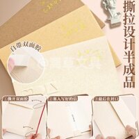 Bộ giấy viết thư và phong bì có thể xé được, phong bì và giấy viết thư lãng mạn cao cấp, thư tình viết tay cho bạn gái hoặc bạn trai, thiệp sinh nhật, giấy viết thư đẹp tinh xảo, phong bì và giấy viết thư phong cách vintage A1