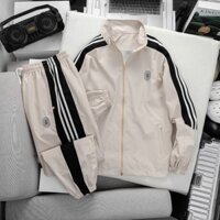 Bộ gió HP Shop nam nữ phối viền, lót lưới, logo thêu, túi quần và túi áo có dây kéo khóa, cản gió và đi được mưa nhỏ