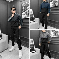 Bộ gió thể thao nam nữ 2 lớp lót lông,Bộ quần áo gió nam thu đông lót lông, ấm áp không sộp soạt ấm áp