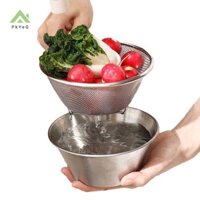 Bộ giỏ thoát nước bằng thép không gỉ PkYeG 304 Bát Salad Giỏ trái cây Cân Nhật Bản Bát Salad Trứng Đánh Chảo Cơm Giỏ Giặt