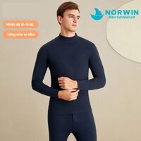 Bộ giữ nhiệt thể thao lông cừu cao cấp, áo giữ nhiệt nam siêu ấm, quần giữ nhiệt legging đá bóng, tập gym NORWIN KP089