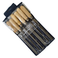 Bộ giũa hỗn hợp 6 cây, cán gỗ dài 100mm ELORA Germany 254S-HK