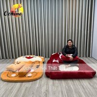 Bộ Giường Nệm Thú Bông Đáng Yêu, Hàng Handmade Cao Cấp 1m1x1m6 Dày 9cm Dày Dặn