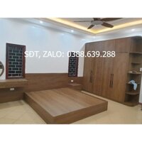 Bộ giường tủ gỗ MDF chống ẩm AN CƯỜNG thi công theo yêu cầu.