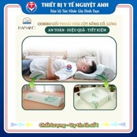 Bộ gối cổ lưng chống đau vai gáy 2 đầu cao thấp nắn chỉnh xương khớp chuyên dụng HANAKO