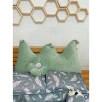 Bộ gối đầu giường hình vương miện + gối hoa 2 mặt