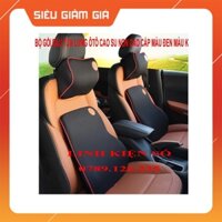 BỘ GỐI ĐẦU TỰA LƯNG ÔTÔ CAO SU NON CAO CẤP MÀU ĐEN