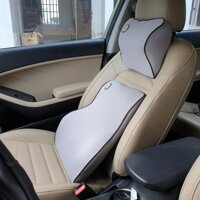 Bộ gối ghế tựa lưng và đầu xe hơi,ô tô chất liệu cao su non cao cấp - Mầu Ghi,Chỉ gối tựa đầu
