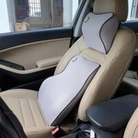 Bộ gối ghế tựa lưng và đầu xe hơi,ô tô chất liệu cao su non cao cấp - Mầu Ghi,Chỉ gối tựa đầu