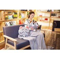 Bộ Gối Kèm Chăn 3 Trong 1 Hình Tượng Thú Dễ Thương Tiện Dụng Thoải Mái