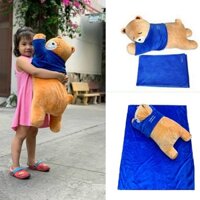 bộ gối kèm mền 2 trong 1 loại lớn - bộ gối kèm mền ngủ loại lớn