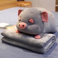 BỘ GỐI LỢN KÈM CHĂN SIÊU MỀM MỊN TO ĐẸP DỄ THƯƠNG ( HEO MỠ ) (HÀNG XUẤT KHẨU) (GIÁ TẠI KHO)