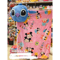 bộ gối mền gấu bông stitch 2 trong 1