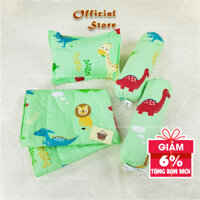 Bộ gối nằm gối ôm chặn kèm chăn mền ủ ấm cho bé sơ sinh chần bông Micro vỏ Cotton Thắng Lợi 75x95cm hoạt hình trẻ em