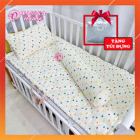 Bộ gối nệm kèm ôm cho bé nhà trẻ, mầm non, vải muslin mềm mại, thoáng mát, thấm hút siêu tốt