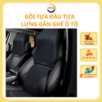 Bộ gối tựa đầu vai dựa lưng ghế xe hơi ô tô chất liệu siêu đàn hồi chống đau mỏi lưng bảo vệ cổ khi lái xe