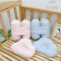 Bộ gối và chặn cotton chấm bi túi zip với gối lõm hình mây