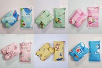 Bộ gối và chặn giặt máy ruột gòn tấm vỏ cotton Hàn Quốc Viet Kids giúp bé không bị méo đầu và tránh giật mình