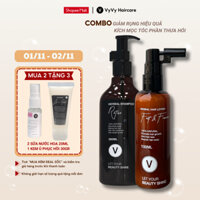 Bộ gội xịt giảm rụng kích mọc cho tóc nhanh dày và dài da đầu không bết ngứa combo 4 vyvyhaircare V 460ml