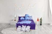 Bộ gồm ga chun mỏng 1m2*2m + chăn đông (liền ruột và vỏ) 157*227cm + 2 gối như ảnh