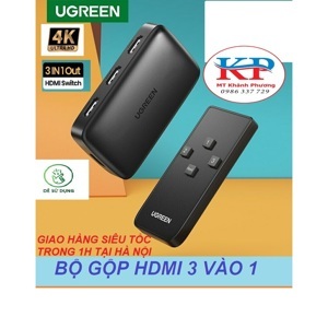 Bộ gộp HDMI 3 ra 1 hỗ trợ 4K  Ugreen 80125