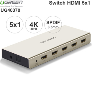 Bộ gộp HDMI 5 ra 1 hỗ trợ 4K có Optical + Audio Ugreen 40370