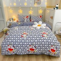 Bộ Gra Trải Giường Vỏ Chăn 5 Món (Hình Thật)Chăn 2 mặt doremon cute M2*2M-M4*2M- M6*2M-M8*2M