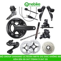 Bộ group SHIMANO Ultegra R8170 Di2 Disc không BB kèm đĩa 50-34T 170mm 11-34T GS