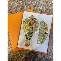 Bộ Gương Lược Trang Điểm Cổ Trang Họa Tiết Tinh Xảo , Phụ Kiện Hầu Đồng