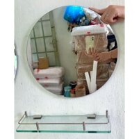 Bộ gương soi treo tường - gương tròn 40cm và kệ kiếng kèm phụ kiện treo