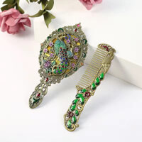 Bộ gương trang điểm retro Trung Quốc và lược cầm tay, bộ gương cầm tay tay cầm công, quà sinh nhật