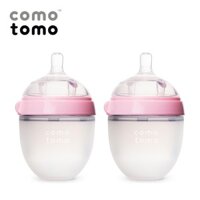 Bộ hai bình silicone Comotomo 150ml - Hồng