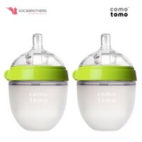 BỘ HAI BÌNH SỮA SILICONE COMOTOMO 150ML