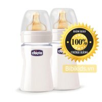 Bộ hai bình sữa Wellbeing trơn núm cao su 150ml Chicco