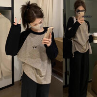 Bộ Hai Chiếc Mickey Hoạt Hình Học Sinh Quần Dài Tay Dài Tay Mùa Xuân Thu Cho Nữ