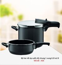 Bộ hai nồi áp suất silit chung 1 vung 6.5l và 3l